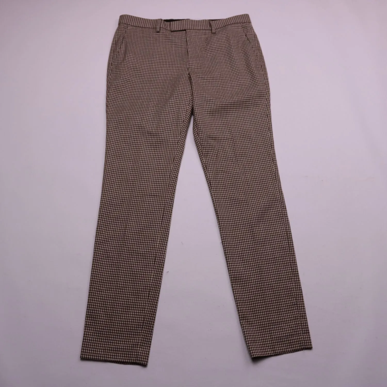 Коричневые брюки Topman в мелкую клетку, размер 40 (XS)