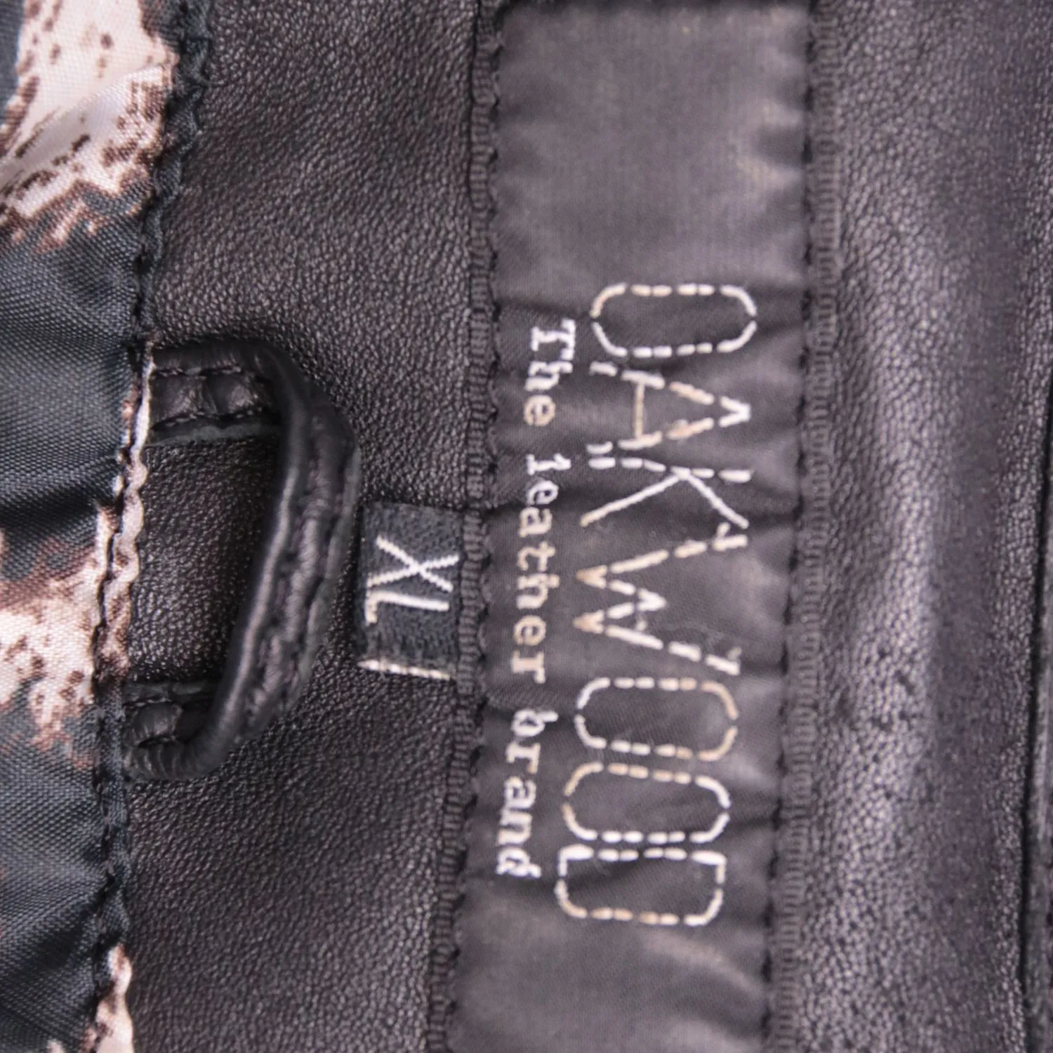 Чёрная кожаная куртка Oakwood на молнии, размер 52 (XL)